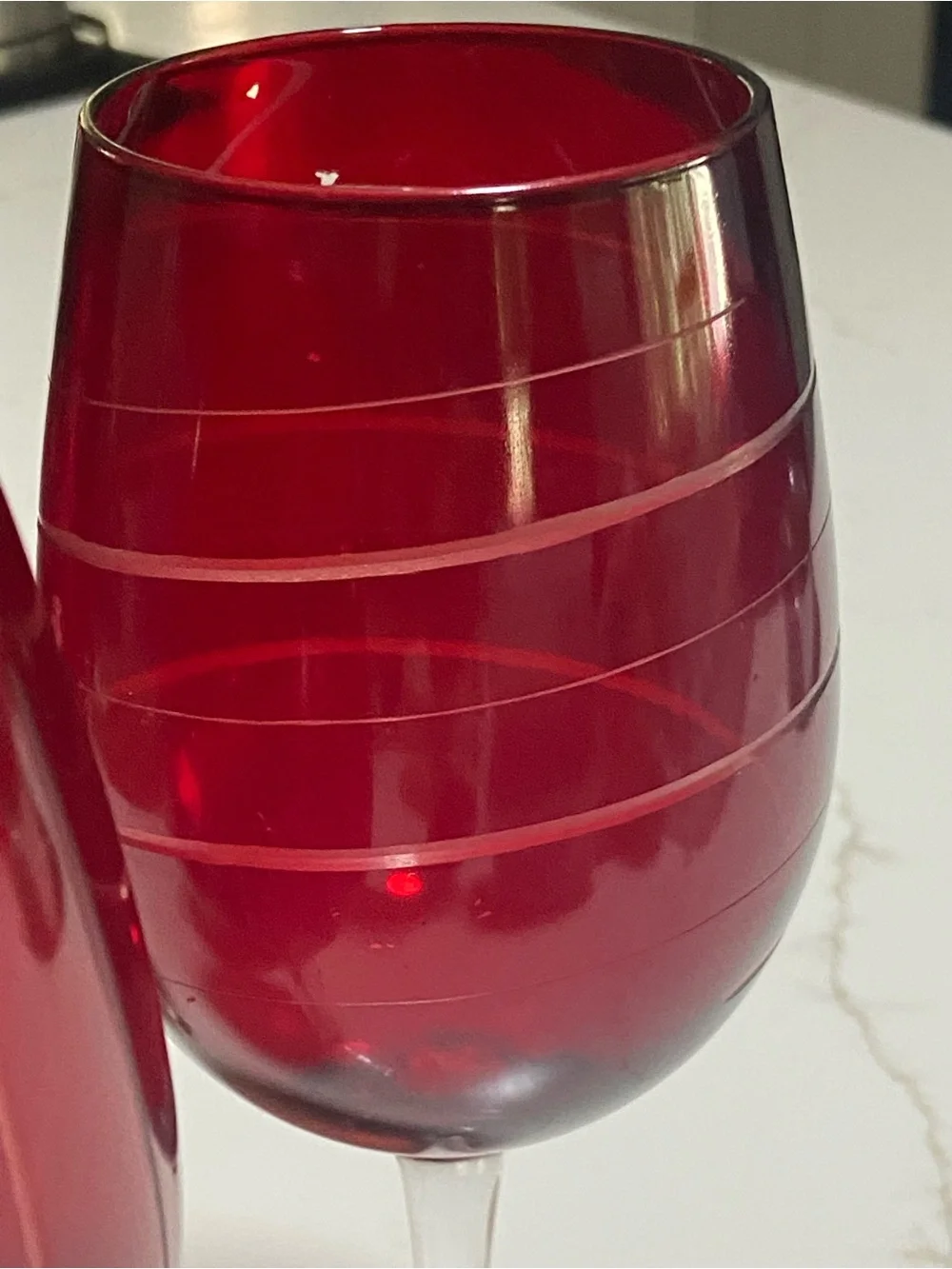 MIKASA 4PC. RUBY Tall HOLIDAY Pedestal Wine Glass